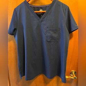 healing hands Navy Short-Sleeve V-Neck Scrub Top
